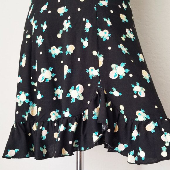 Free People Like A Lady Floral Printed Mini Dress S Black Bustier Open Back $108 - Picture 10 of 15